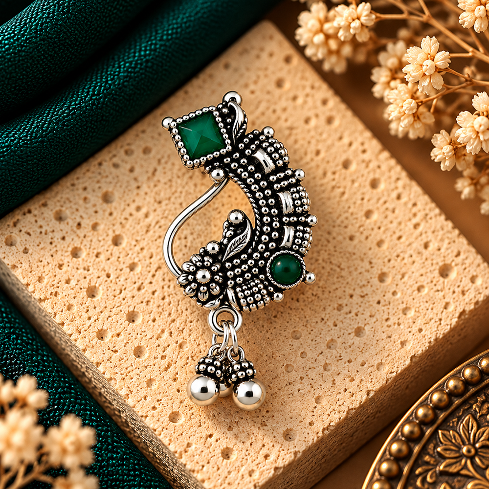 The99Jewel Traditional Designer Nose Pin | Oxidised Plated Ethnic Jewellery for Women