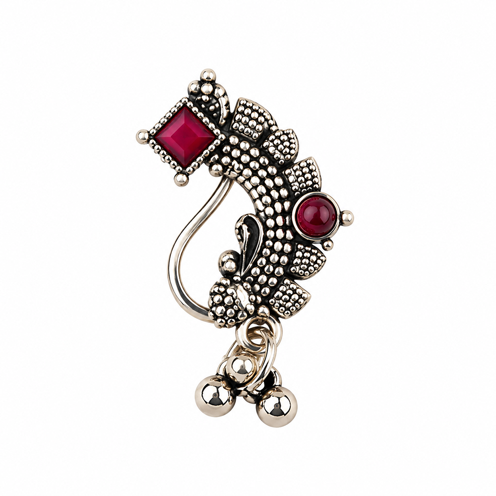 The99Jewel Traditional Designer Nose Pin | Oxidised Plated Ethnic Jewellery for Women