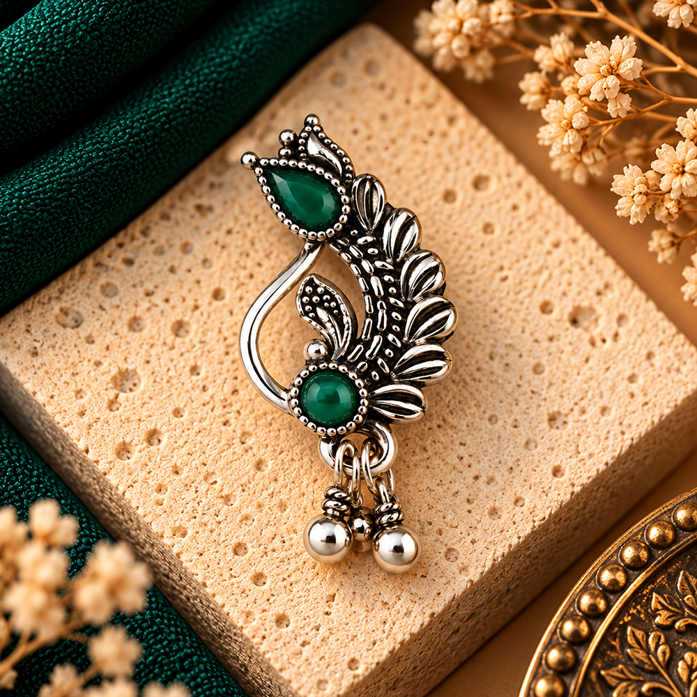 The99Jewel Traditional Designer Nose Pin | Oxidised Plated Ethnic Jewellery for Women