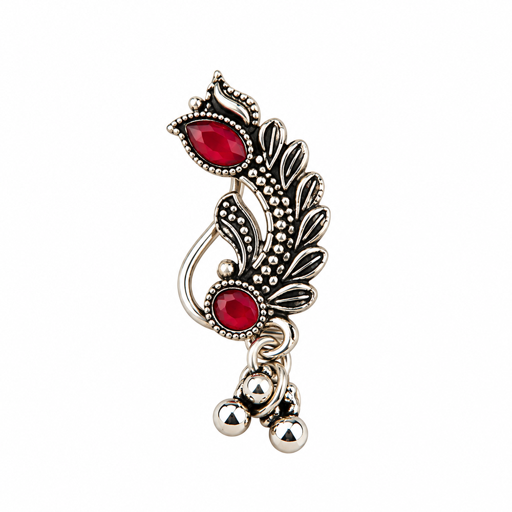 The99Jewel Traditional Designer Nose Pin | Oxidised Plated Ethnic Jewellery for Women