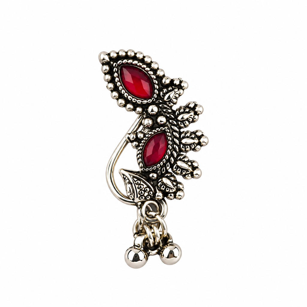 The99Jewel Designer Oxidised Nose Pin for Women | Elegant Ethnic Fashion Accessory