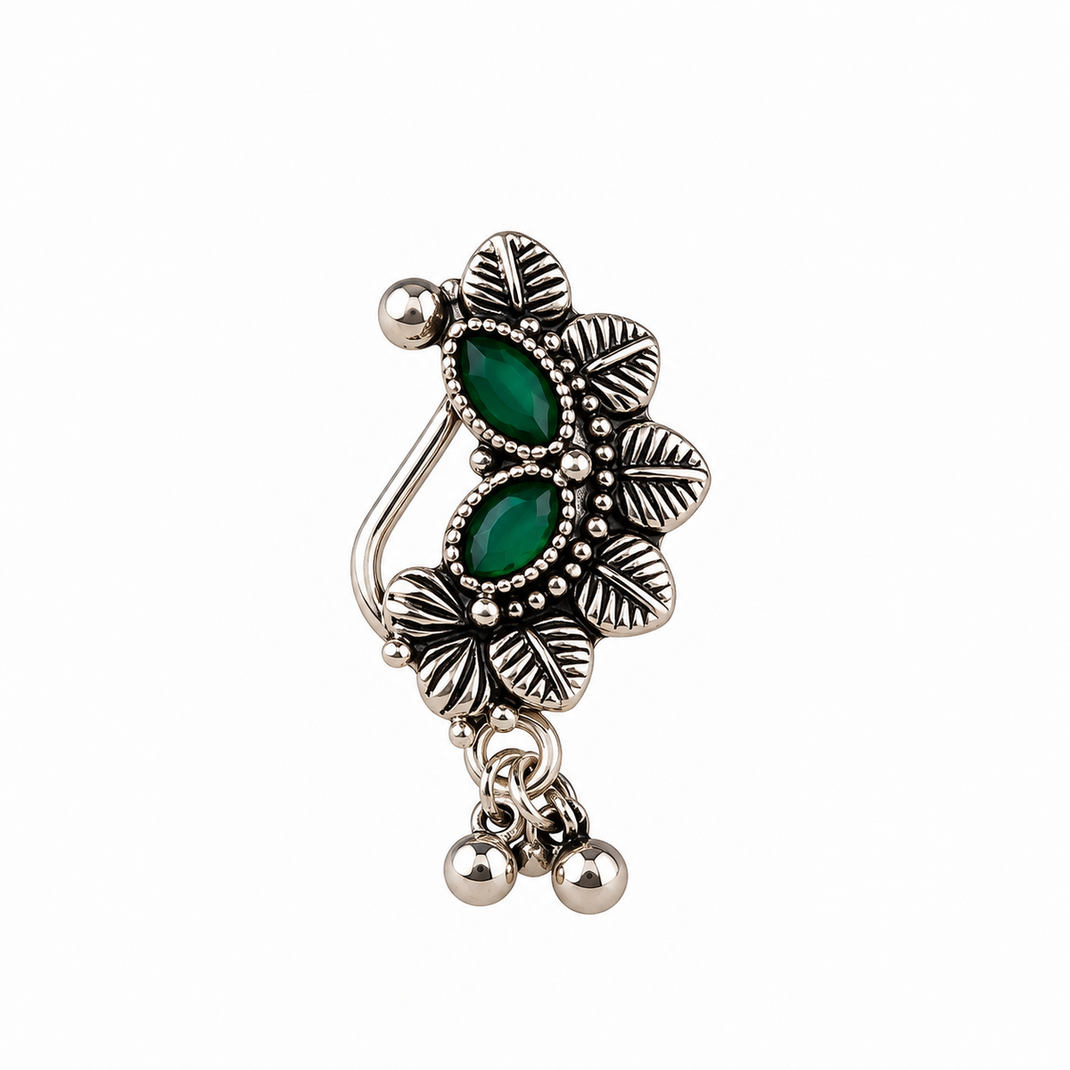 The99Jewel Designer Oxidised Nose Pin for Women | Elegant Ethnic Fashion Accessory