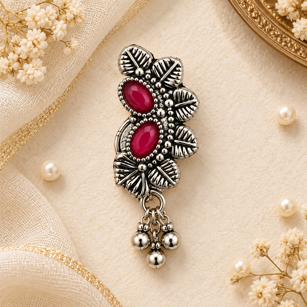 The99Jewel Designer Oxidised Nose Pin for Women | Elegant Ethnic Fashion Accessory