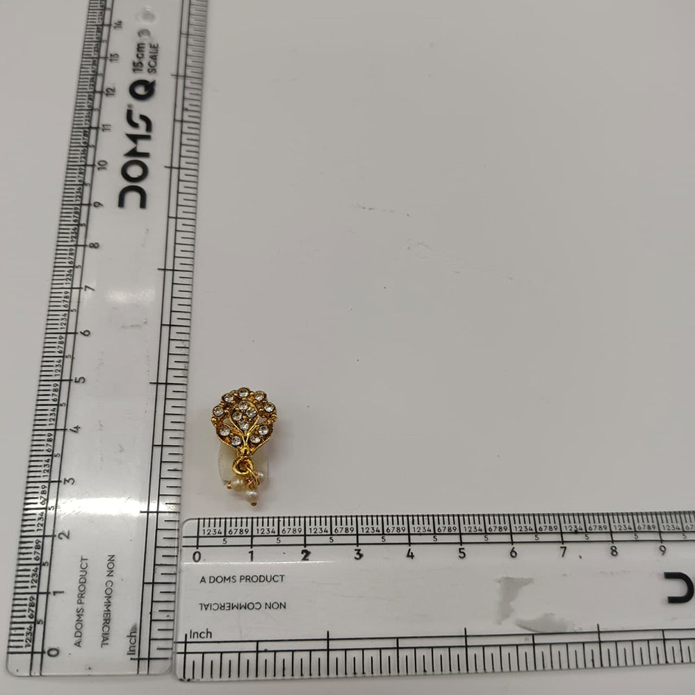 The99Jewel Gold Plated Ethnic Designer Nose Pin with pearl for women