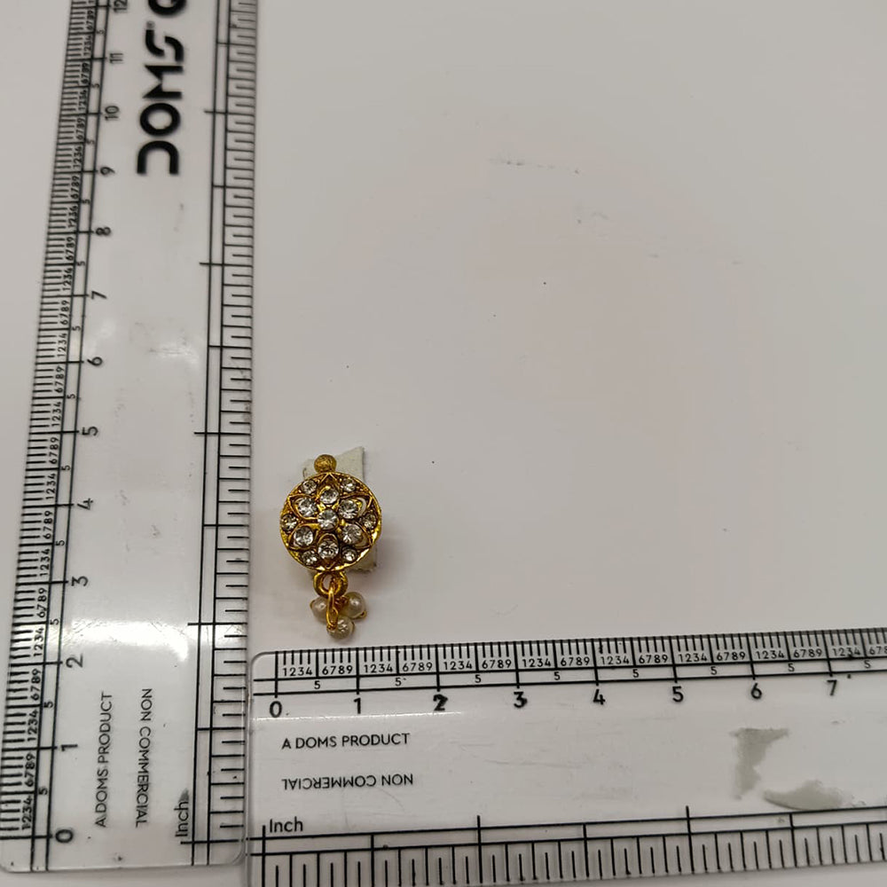 The99Jewel Gold Plated Ethnic Designer Nose Pin with pearl for women