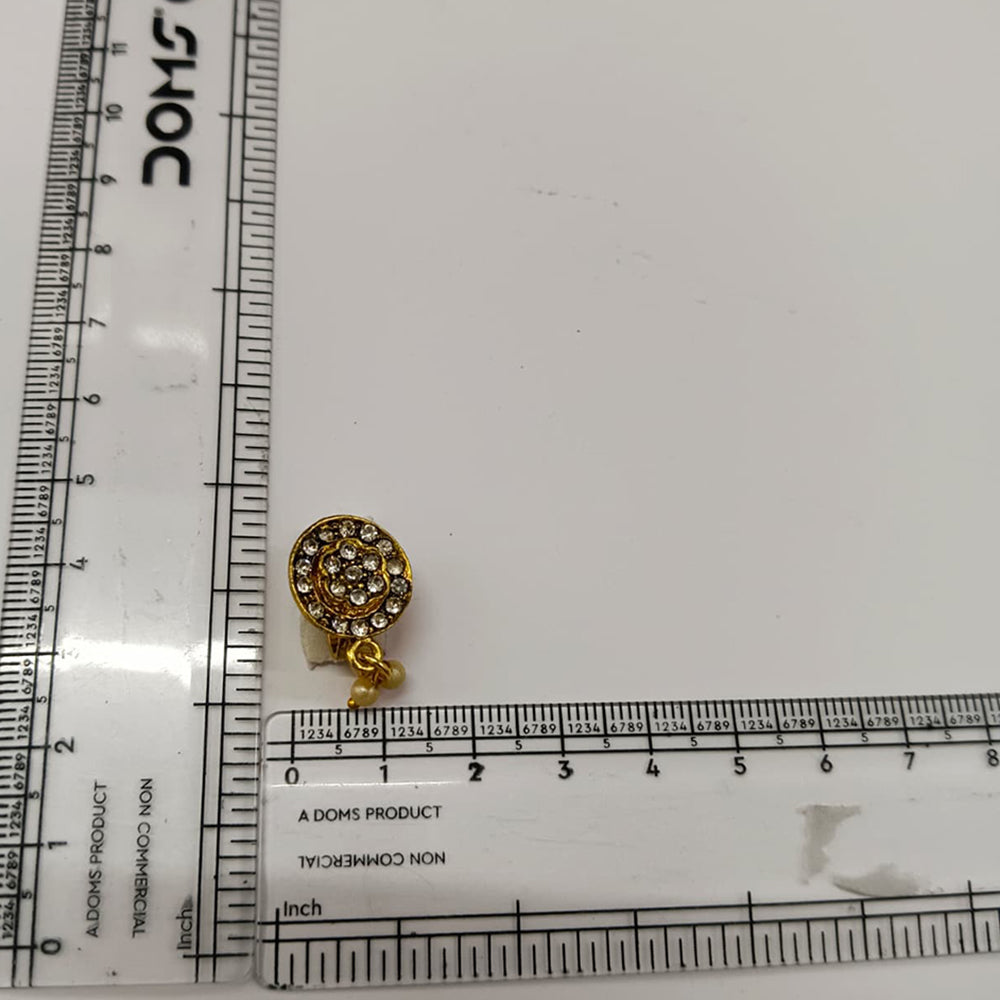 The99Jewel Gold Plated Ethnic Designer Nose Pin with pearl for women