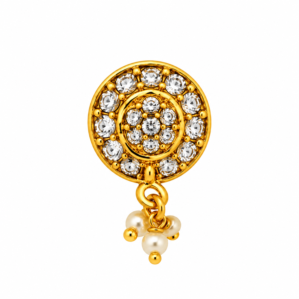 The99Jewel Gold Plated Ethnic Designer Nose Pin with pearl for women