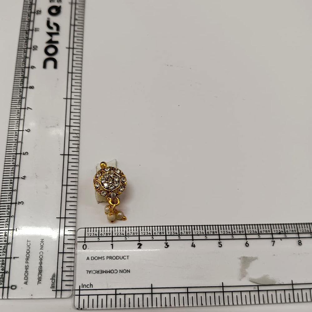 The99Jewel Gold Plated Ethnic Designer Nose Pin with pearl for women