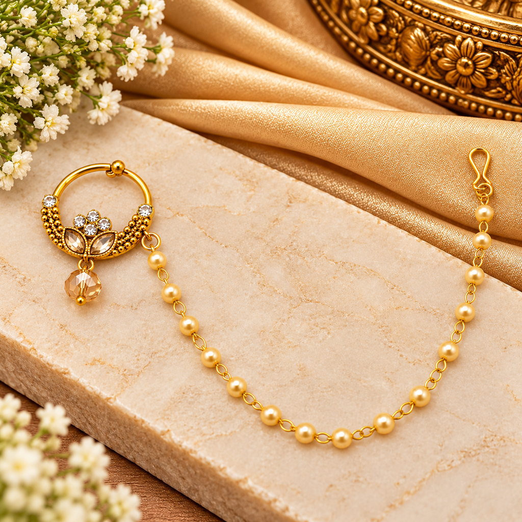 The99Jewel Elegant Traditional Bridal Nose Ring for Women
