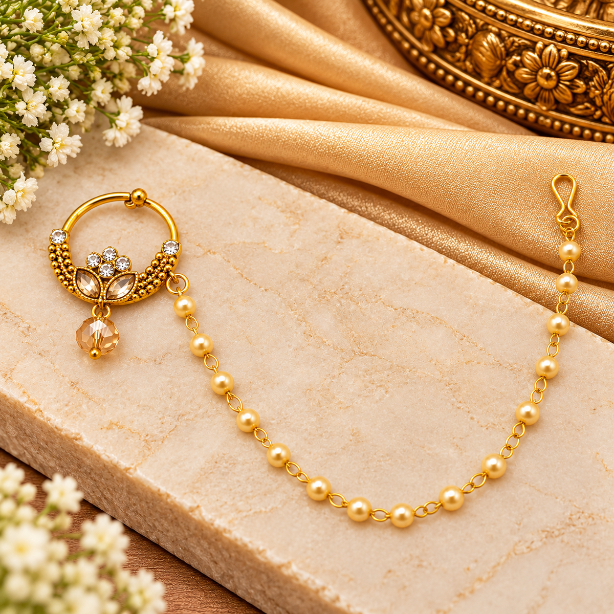 The99Jewel Elegant Traditional Bridal Nose Ring for Women