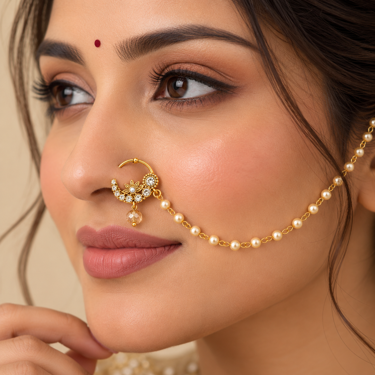 The99Jewel Elegant Traditional Bridal Nose Ring for Women