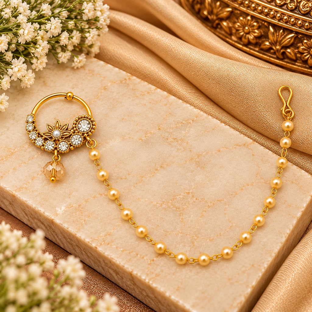 The99Jewel Elegant Traditional Bridal Nose Ring for Women