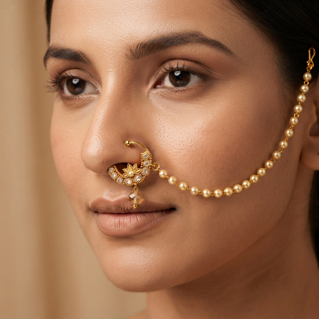 The99Jewel Elegant Traditional Bridal Nose Ring for Women
