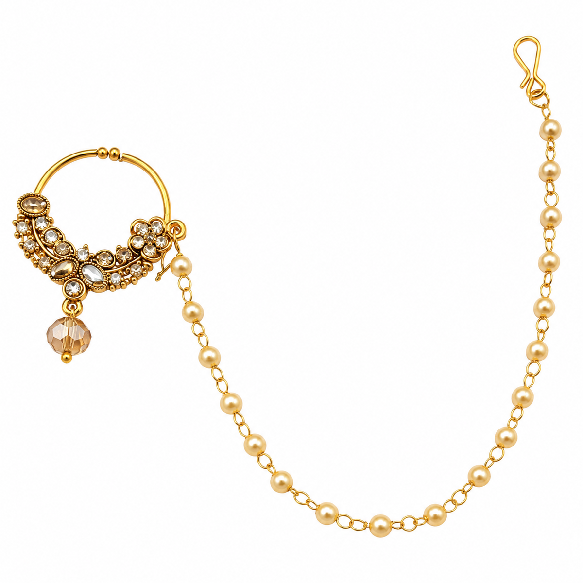 The99Jewel Elegant Traditional Bridal Nose Ring for Women