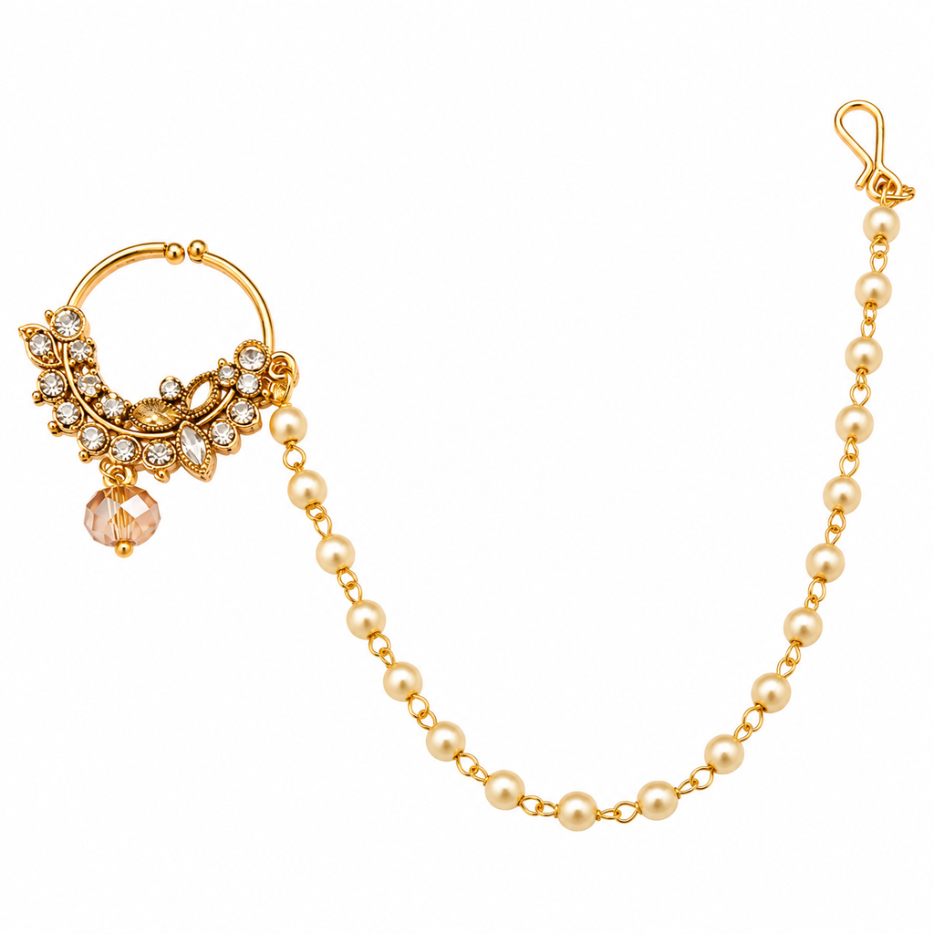 The99Jewel Elegant Traditional Bridal Nose Ring for Women