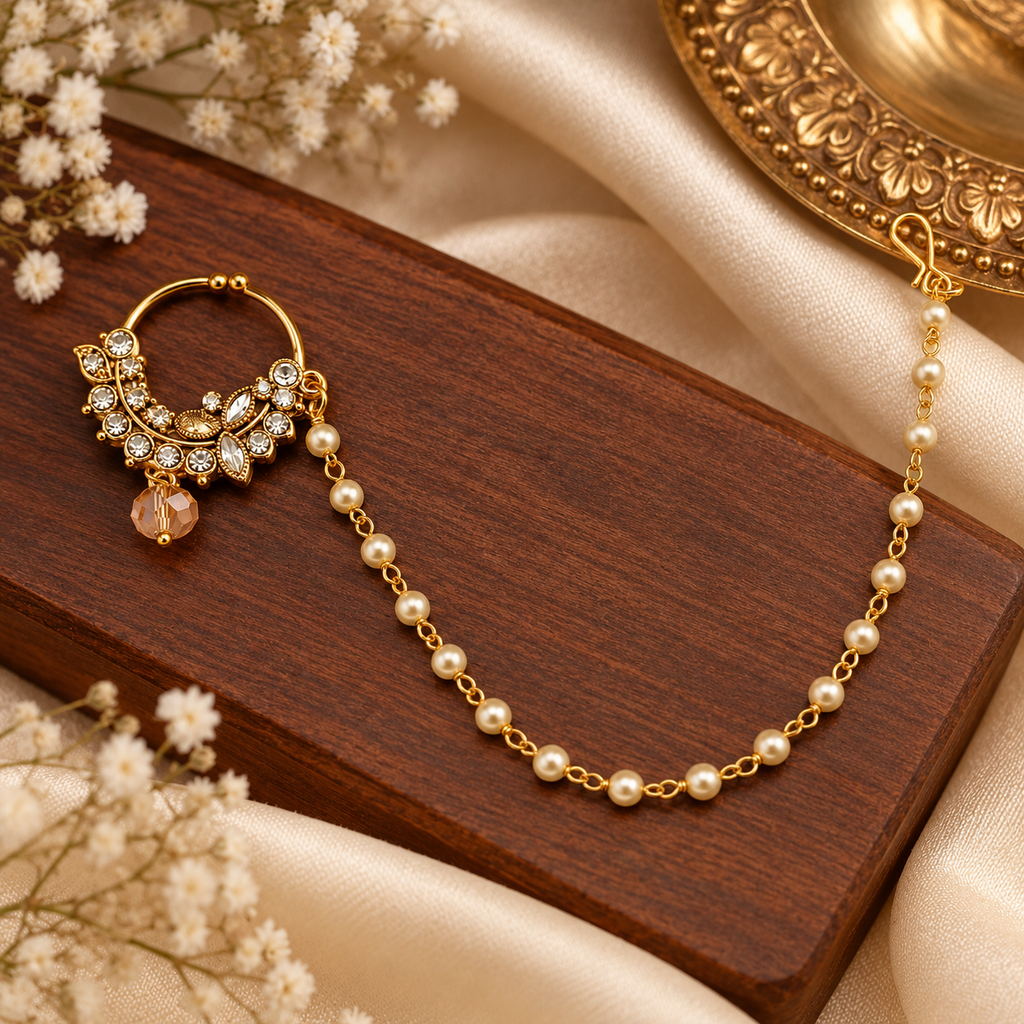 The99Jewel Elegant Traditional Bridal Nose Ring for Women