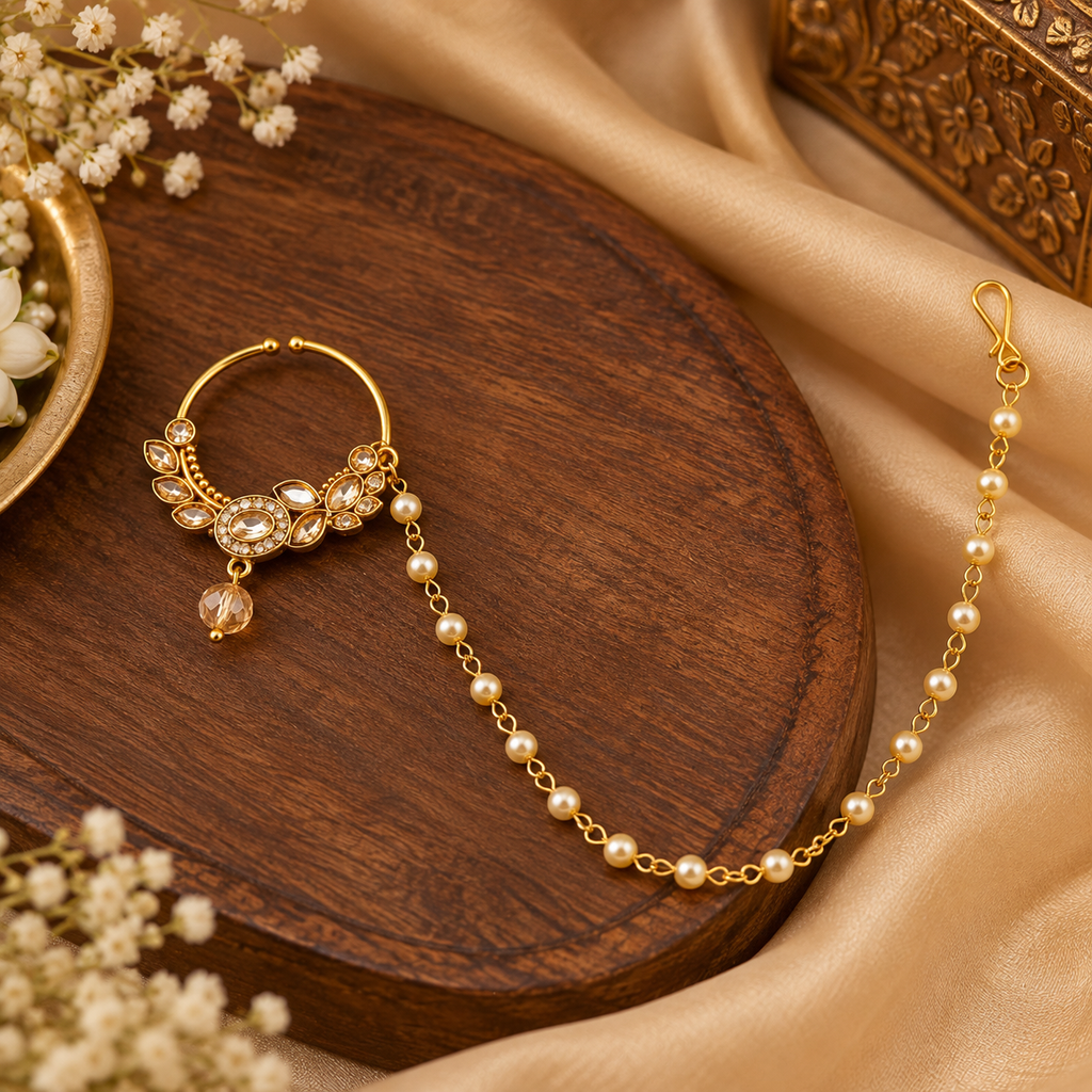 The99Jewel Elegant Traditional Bridal Nose Ring for Women