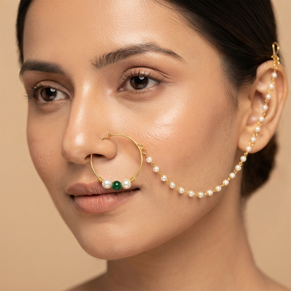 The99Jewel Elegant Traditional Bridal Nose Ring for Women
