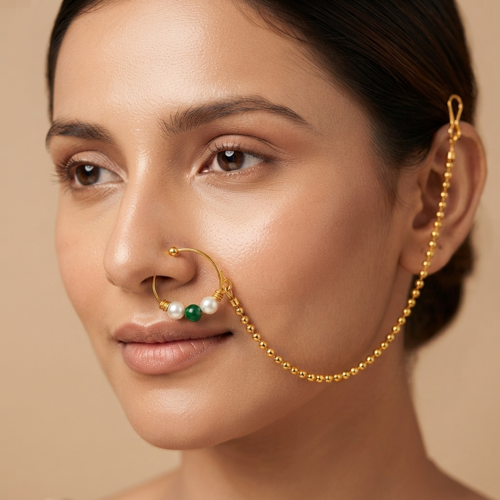 The99Jewel Elegant Traditional Bridal Nose Ring for Women