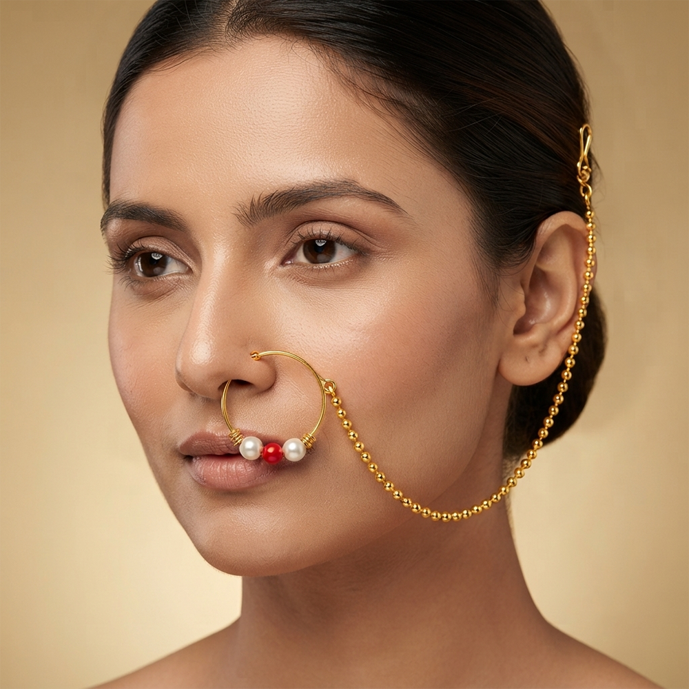 The99Jewel Elegant Traditional Bridal Nose Ring for Women