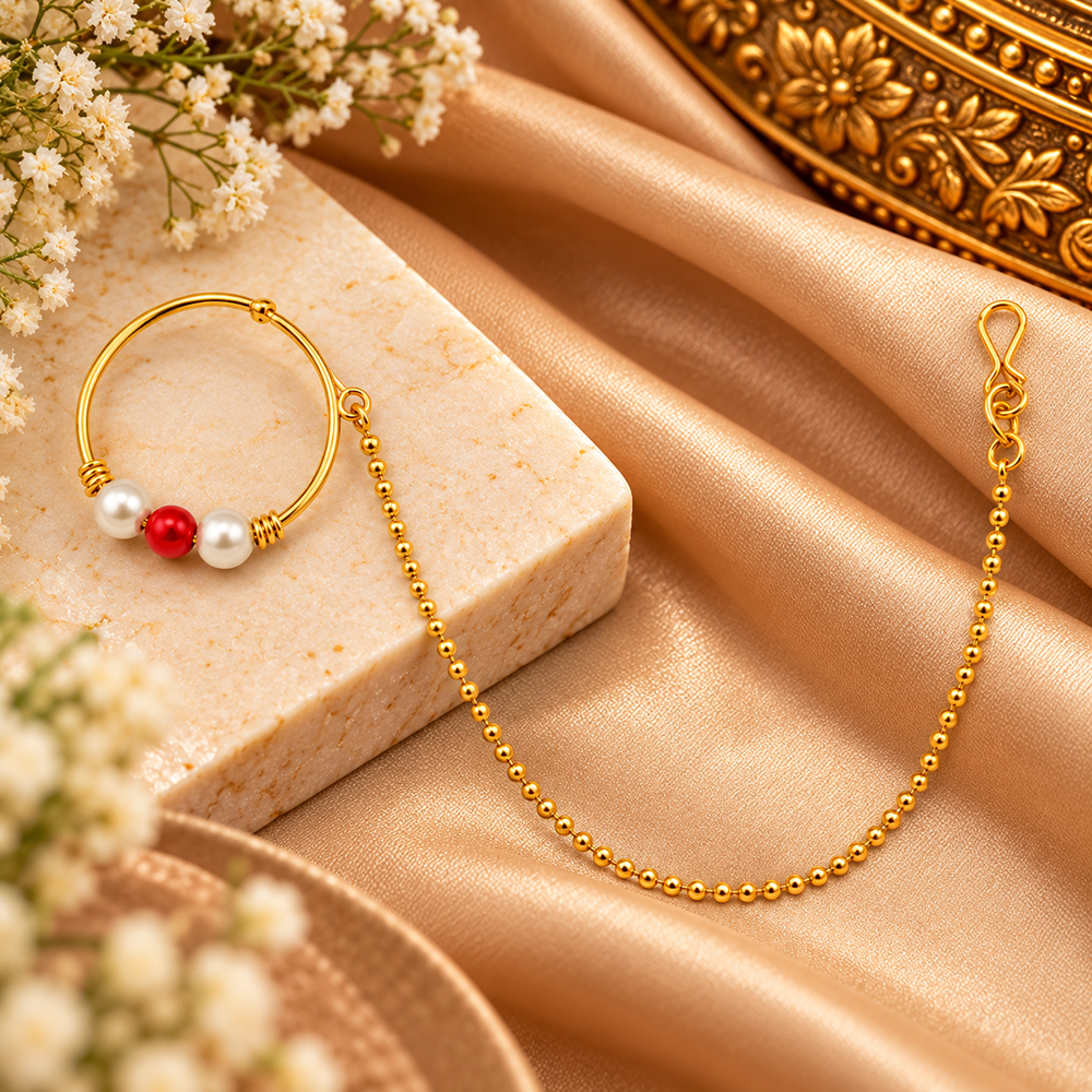 The99Jewel Elegant Traditional Bridal Nose Ring for Women