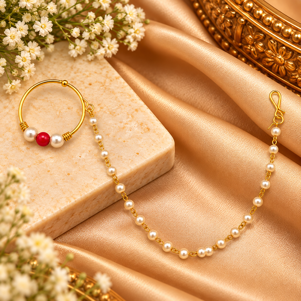 The99Jewel Elegant Traditional Bridal Nose Ring for Women