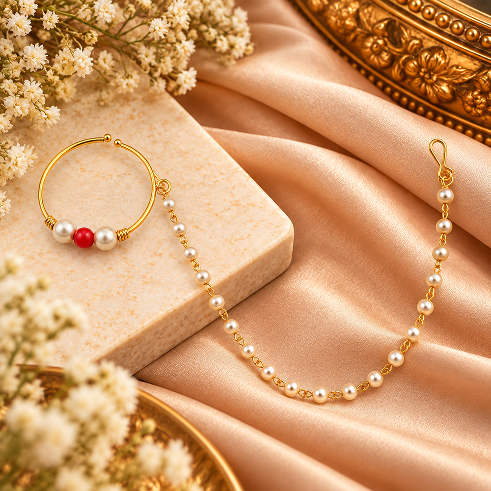 The99Jewel Elegant Traditional Bridal Nose Ring for Women
