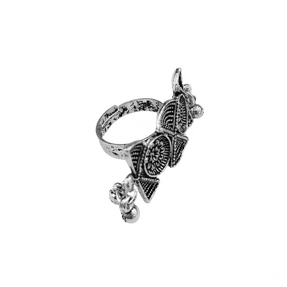The99Jewel Designer Oxidised Finger Ring for Navratri & Garba Special Traditional Jewellery for Women