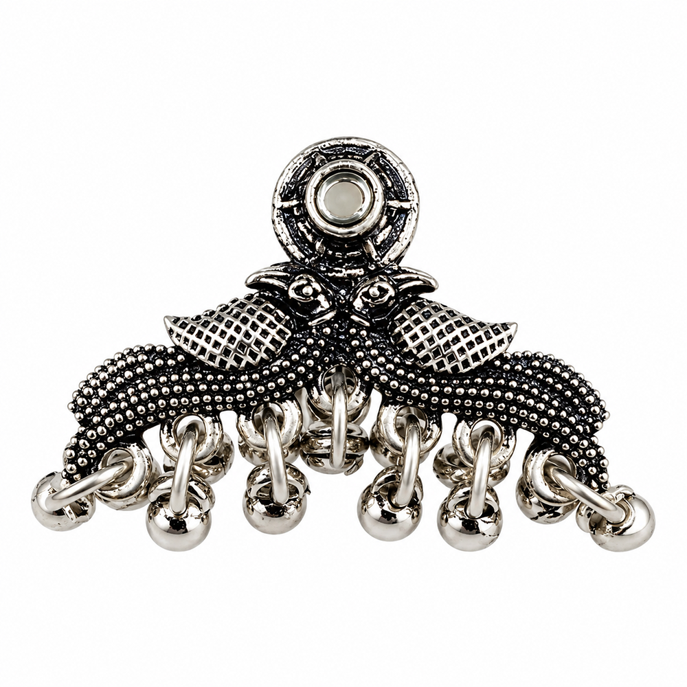 The99Jewel Beautiful Adjustable Oxidised Finger Ring with Peacock Motif for women