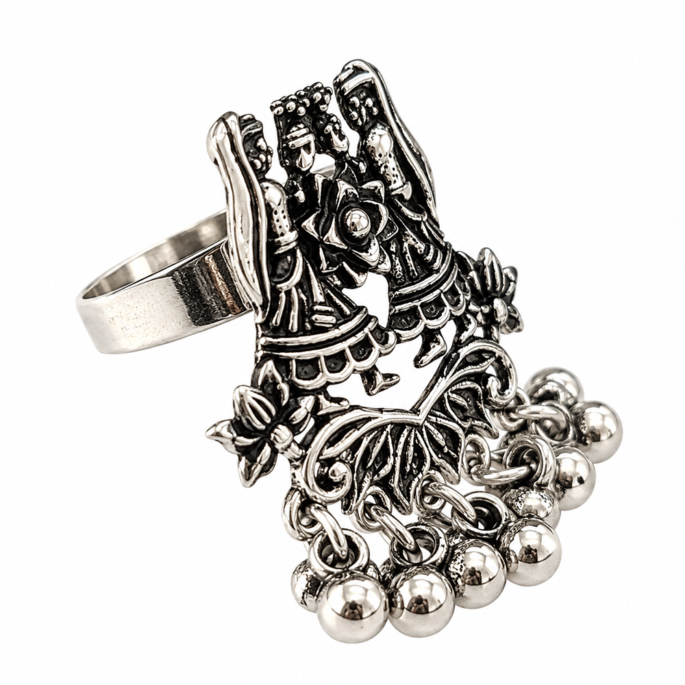 The99Jewel Beautiful Adjustable Oxidised Finger Ring with Human Figure for women