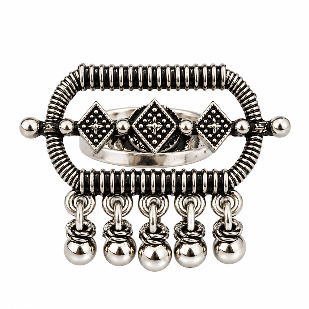 The99Jewel Beautiful Adjustable Oxidised Finger Ring  for women