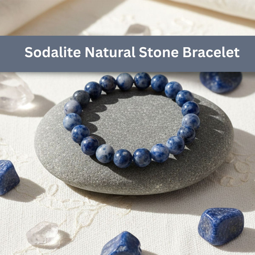 The99Jewel Sodalite Natural Stone Bracelet Improves Communication - With Box