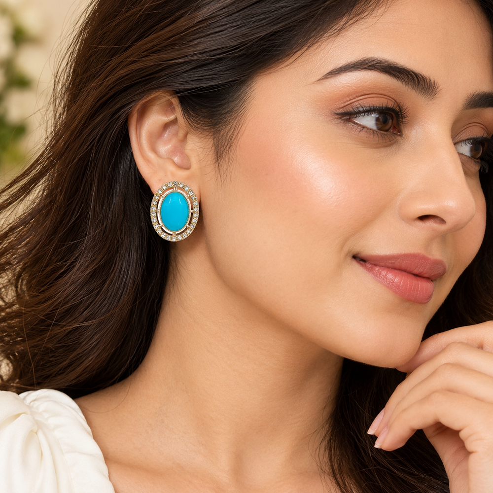 The99Jewel Elegant Crystal and Austrian Stone Fashion Stud Earrings for Women | Traditional Ethnic Jewellery