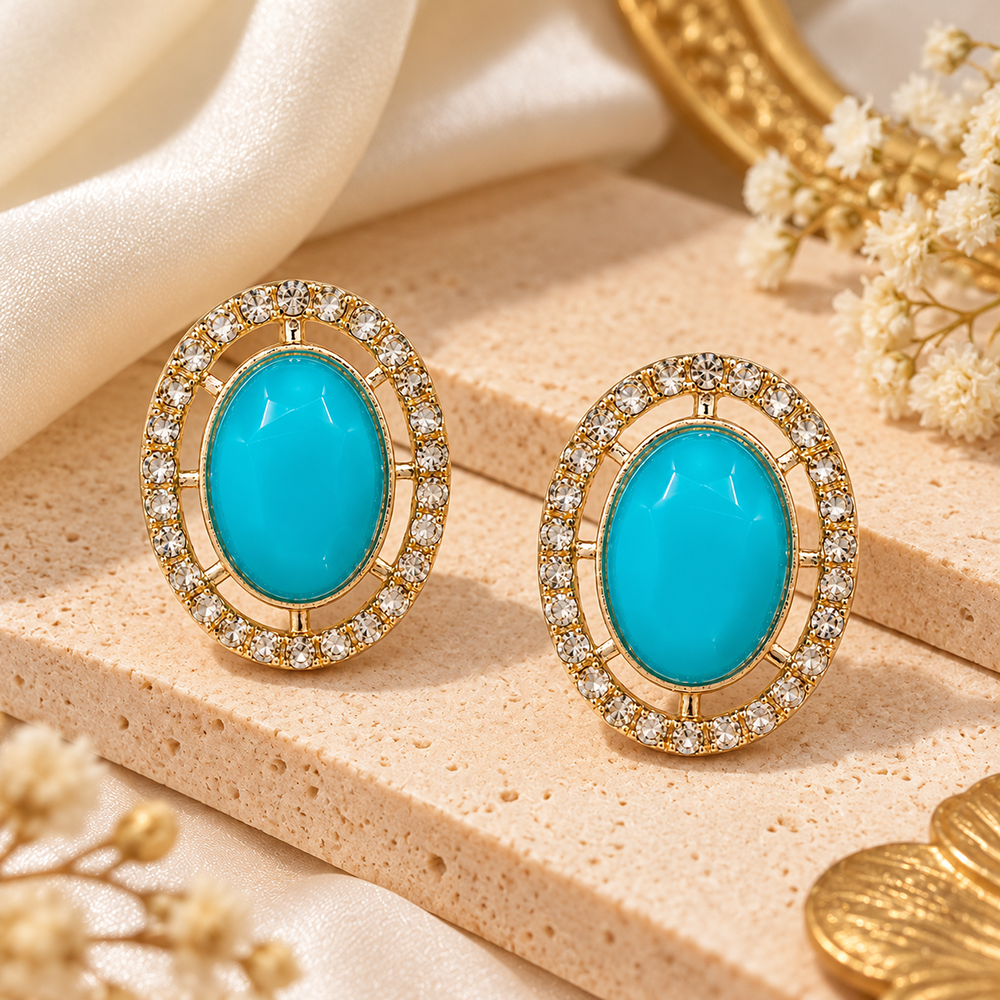The99Jewel Elegant Crystal and Austrian Stone Fashion Stud Earrings for Women | Traditional Ethnic Jewellery