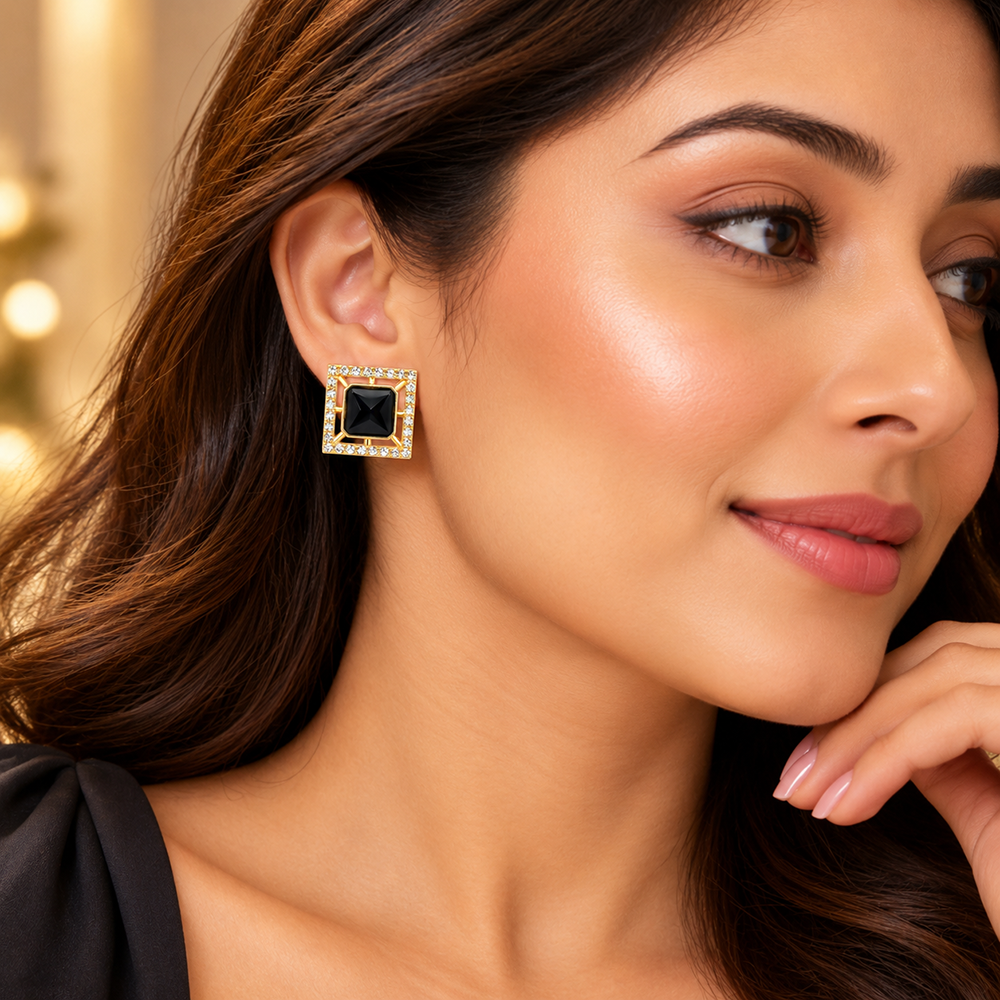 The99Jewel Elegant Crystal and Austrian Stone Fashion Stud Earrings for Women | Traditional Ethnic Jewellery