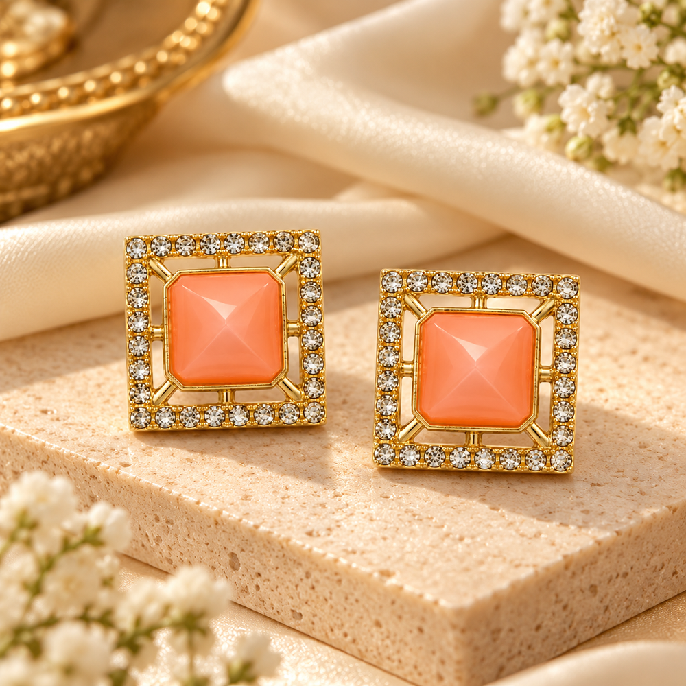 The99Jewel Elegant Crystal and Austrian Stone Fashion Stud Earrings for Women | Traditional Ethnic Jewellery