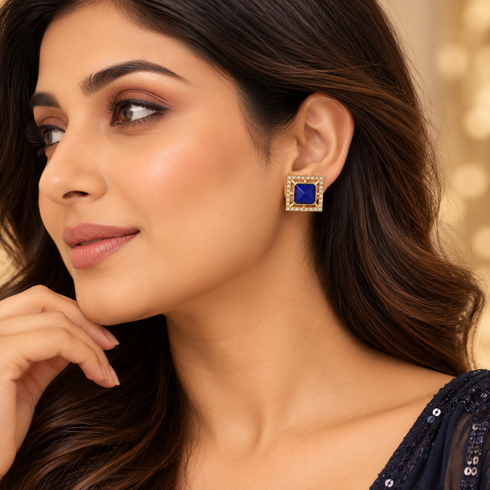 The99Jewel Elegant Crystal and Austrian Stone Fashion Stud Earrings for Women | Traditional Ethnic Jewellery