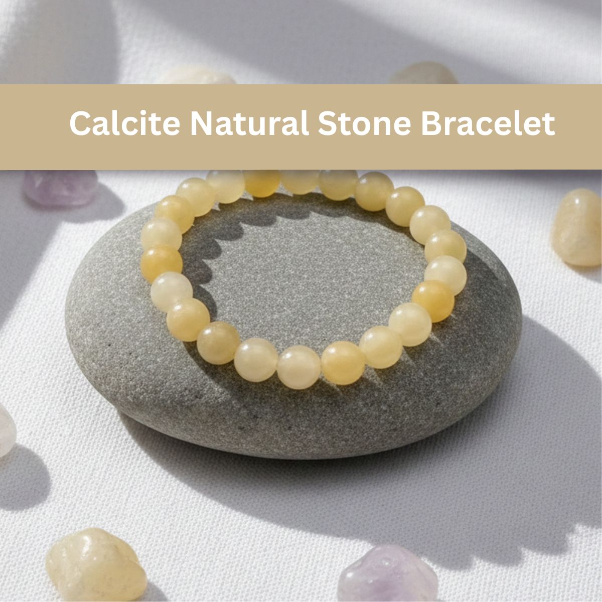 The99Jewel Calcite Natural Stone Bracelet For Improving Focus & Clarity - With Box