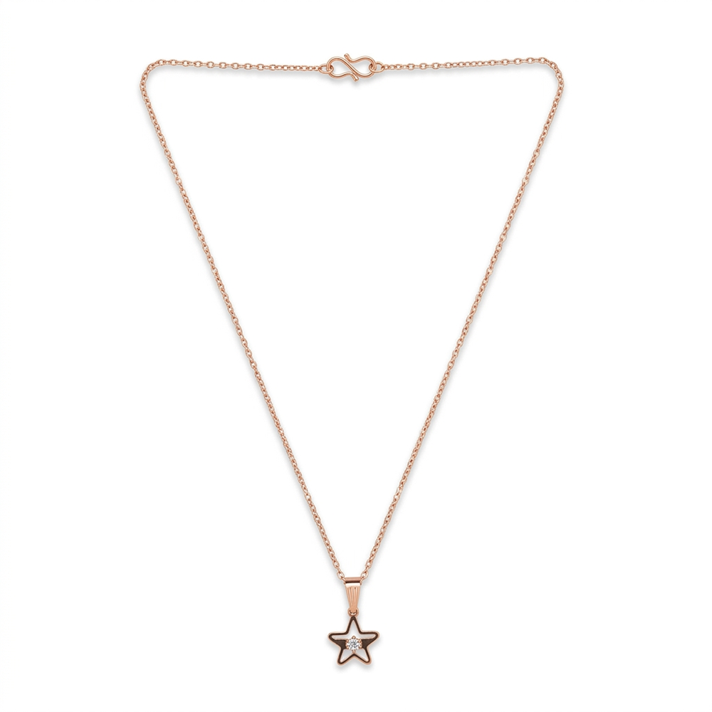 The99Jewel Trendy Star shape Rose Gold-Plated Chain Pendant