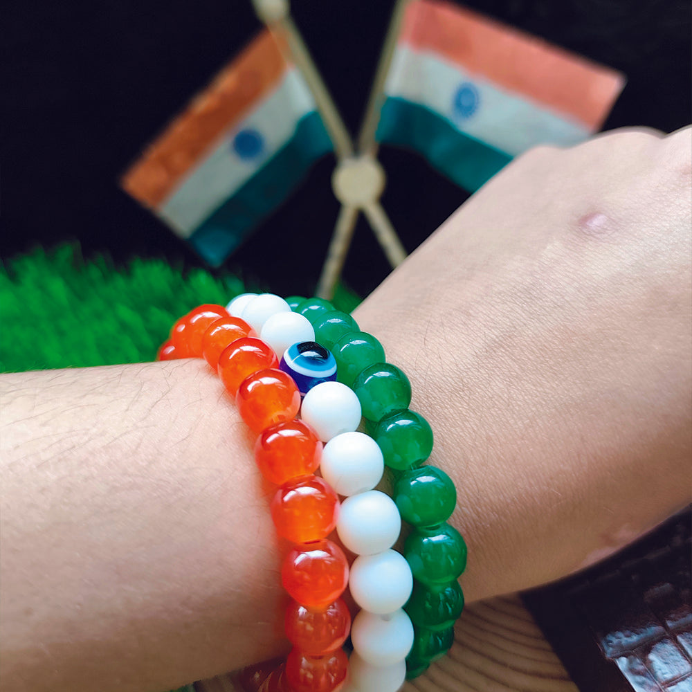 The99Jewel Independence Day Special Tiranga Beads Bracelet
