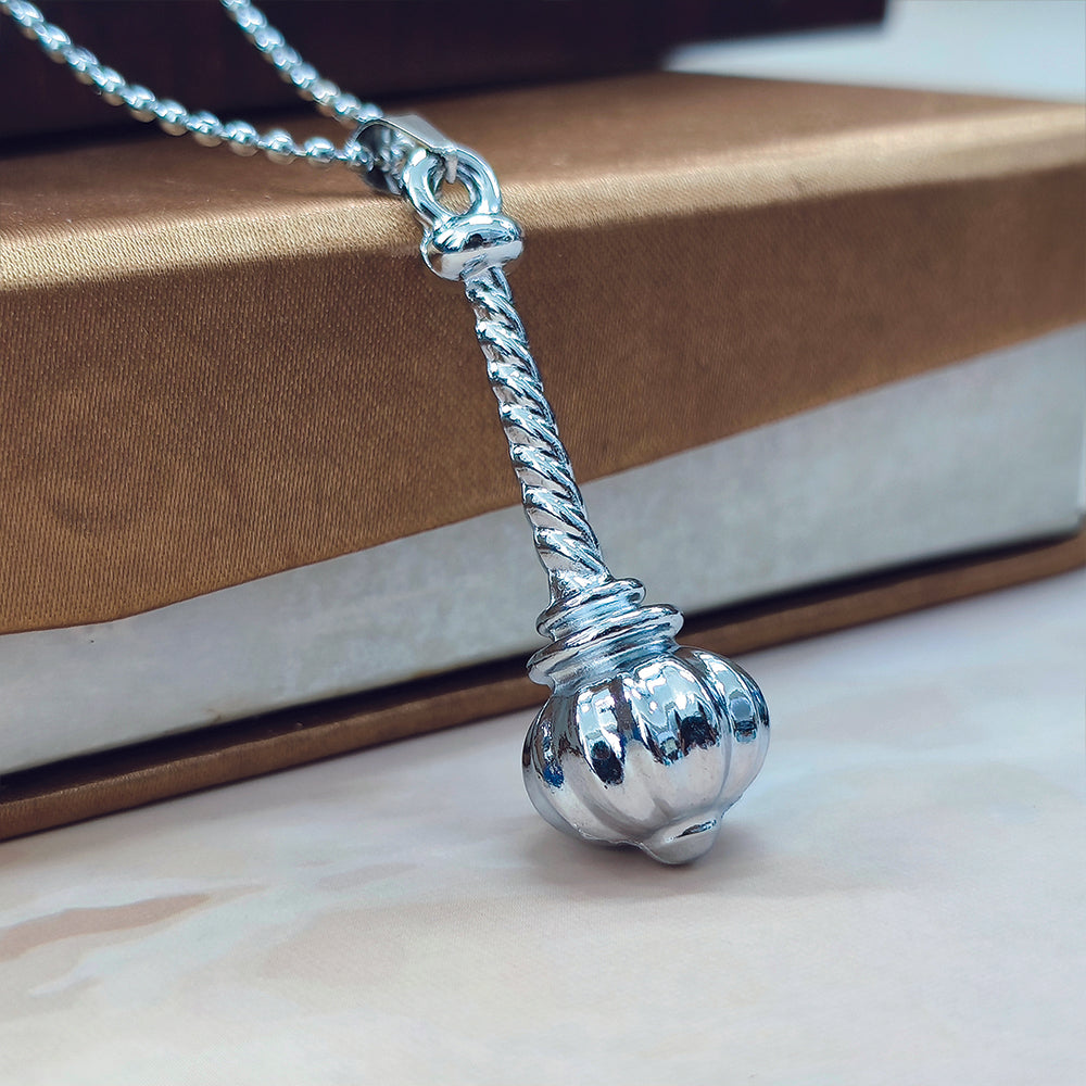 The99Jewel Hanuman Gada Silver Pendant with ball chain For Unisex