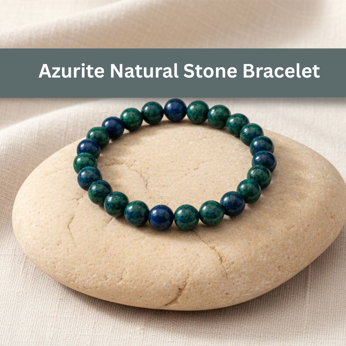The99Jewel Azurite Natural Stone Bracelet For Encouraging Positivity - With Box