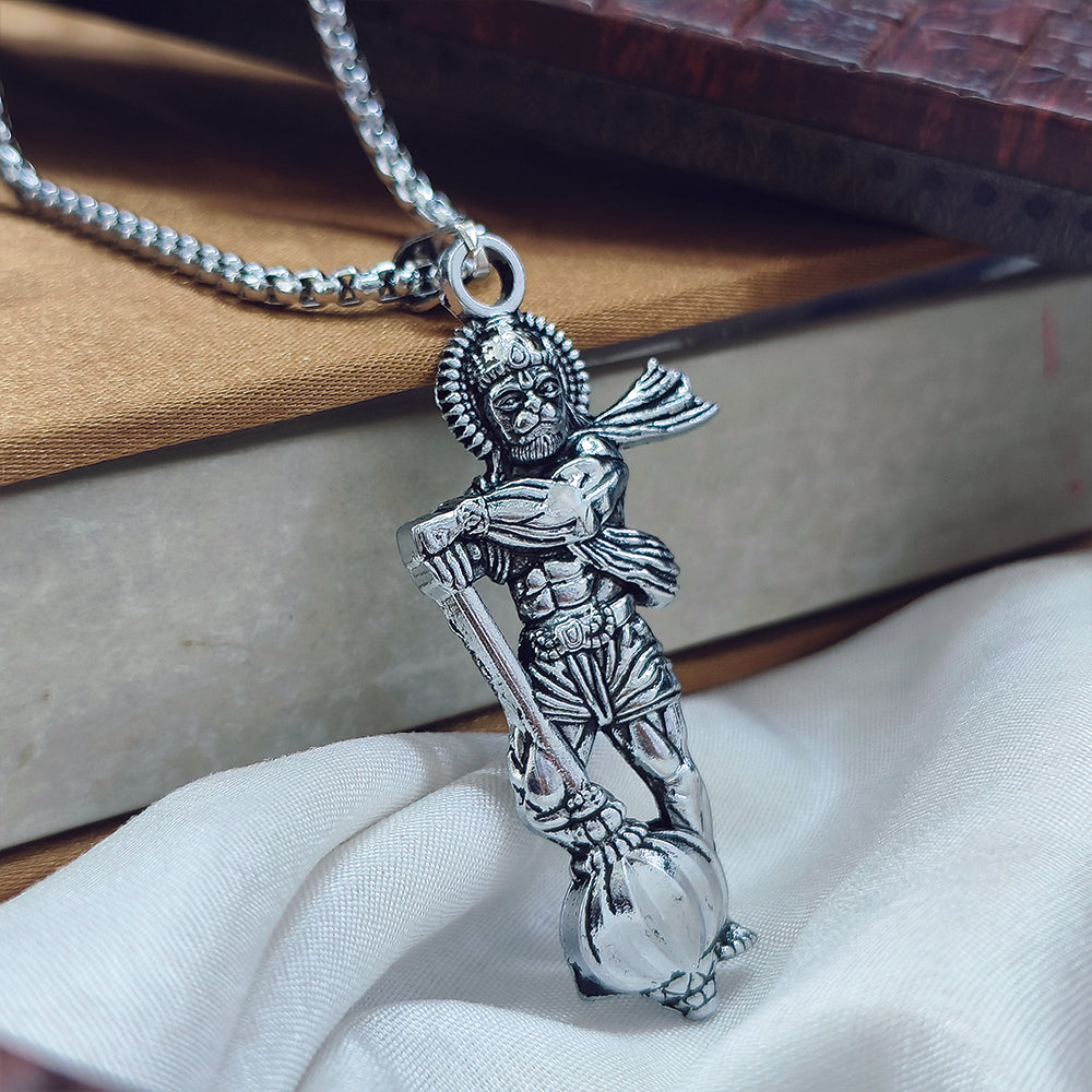 The99Jewel Hanuman Gada Locket Chain Pendant for Men