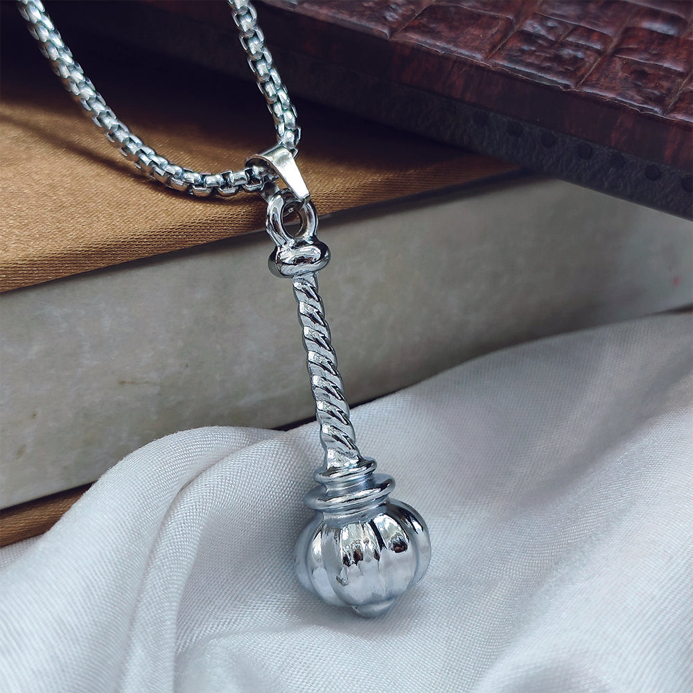 The99Jewel Silver Plated Lord Hanuman Heavy Gada Chain Pendant for Men