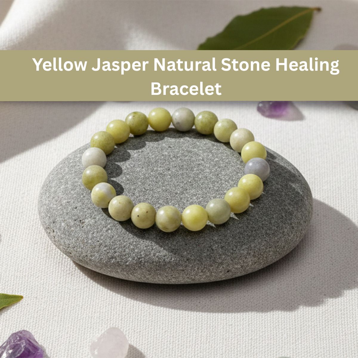 The99Jewel Yellow Jasper Natural Stone Healing Bracelet With Box
