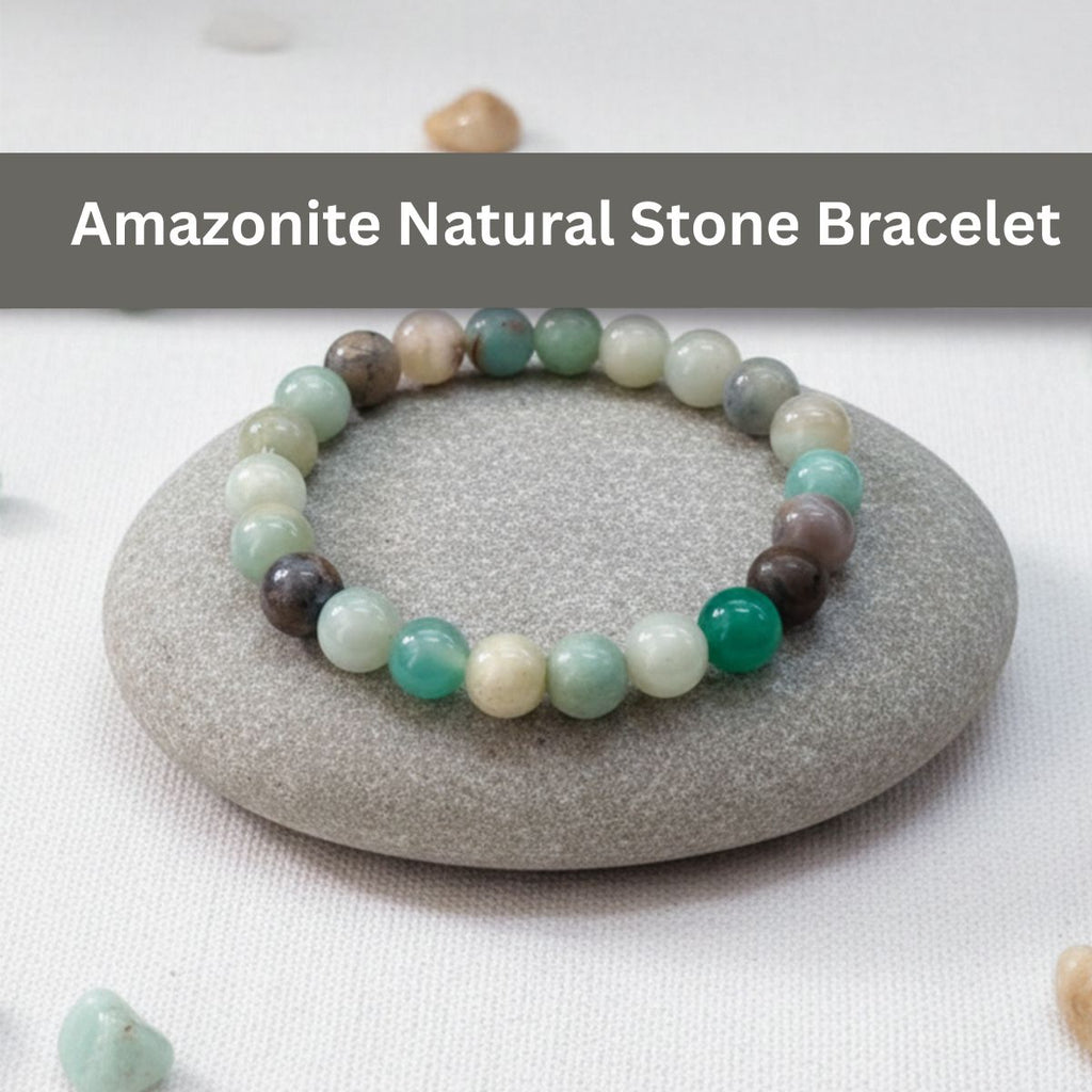 The99Jewel Amazonite Natural Stone Bracelet For Emotional Balance - With Box