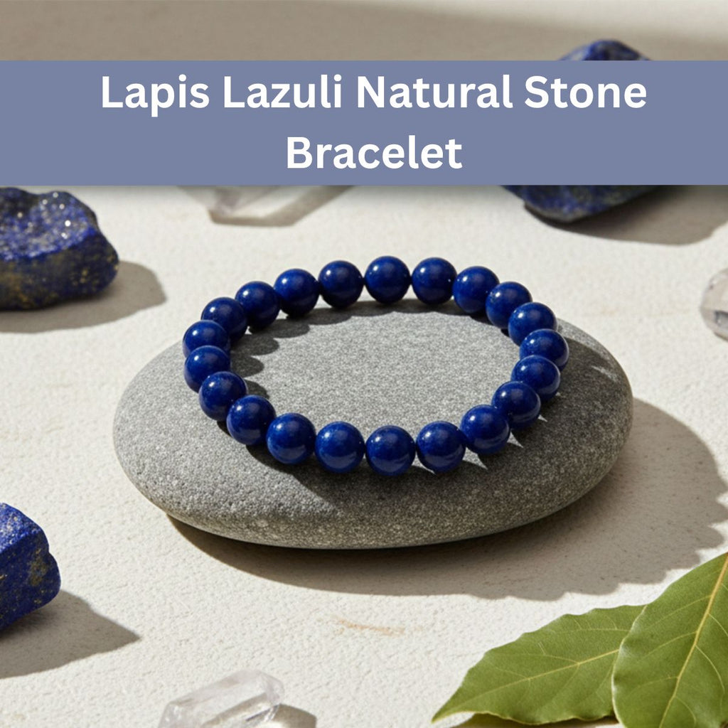 The99Jewel Lapis Lazuli Natural Stone Bracelet For Meditation With Box
