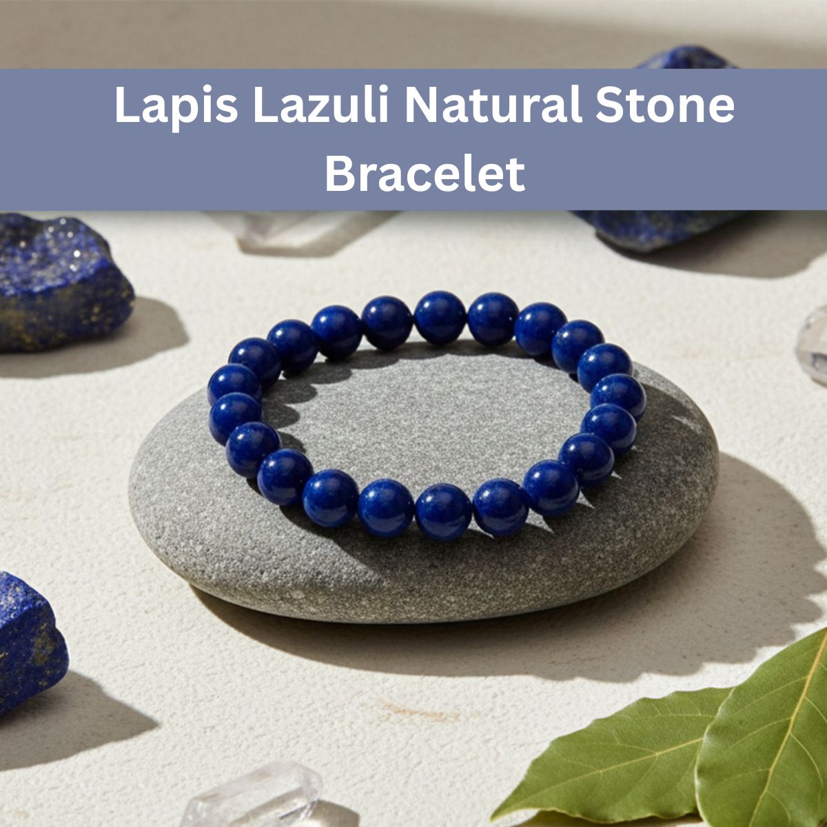 The99Jewel Lapis Lazuli Natural Stone Bracelet For Meditation With Box