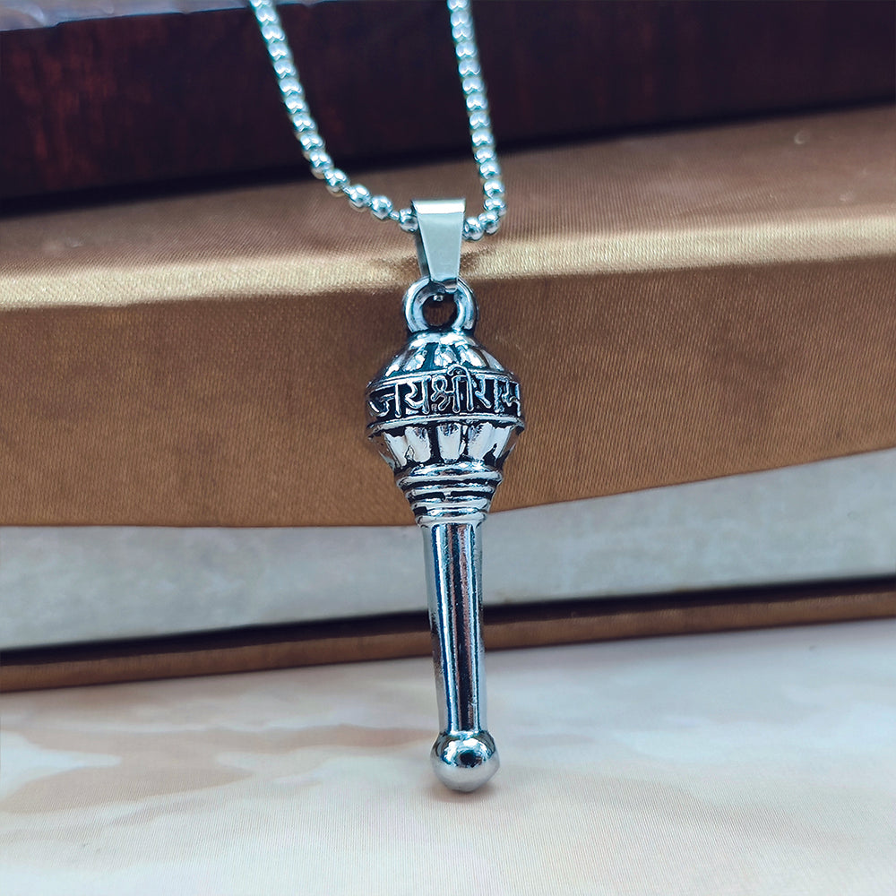 The99Jewel Oxidized Silver Plated Spiritual Gada Locket Pendant