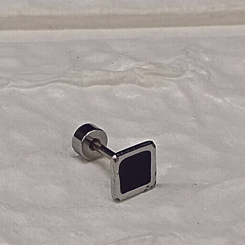 Black Stud Mens Earrings - 1404830